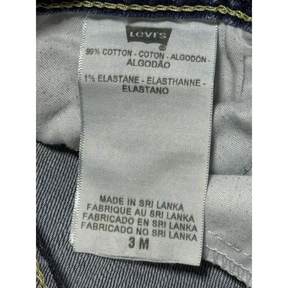 Levis Jeans‎ Womens 3 Medium Blue Bootcut Stretch Denim Distressed Raw Hem